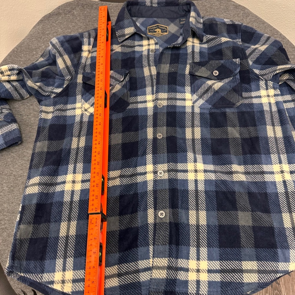 Freedom Foundry Plaid Flannel Shirt Jacket Mens XL Blue Beige White Workwear - Picture 9 of 9